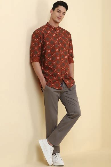 Buy Men Red Print Full Sleeves Casual Shirt Online - 39977263 | Allen Solly