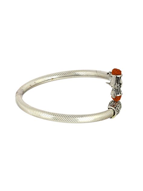 Bold by Priyaasi Trishul Rudraksh Silver-Plated Bracelet for Men