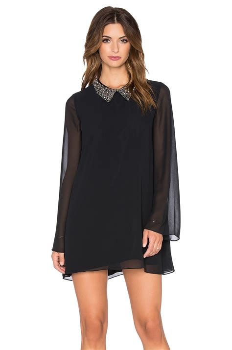 BCBGeneration Embellished Collar Mini Dress in Black | REVOLVE