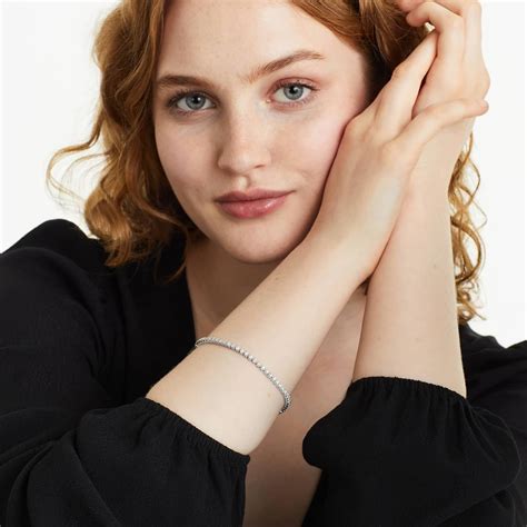 Tennis Bracelet With 1 CTW Lab-Grown Diamonds In 14K White Gold (7 ...