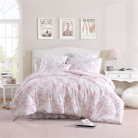 Amazon.com: Laura Ashley- Twin Comforter Set, Cotton Reversible Bedding ...