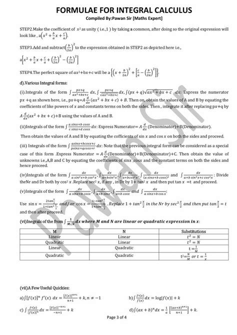 Image result for Basic Integration Formula Book