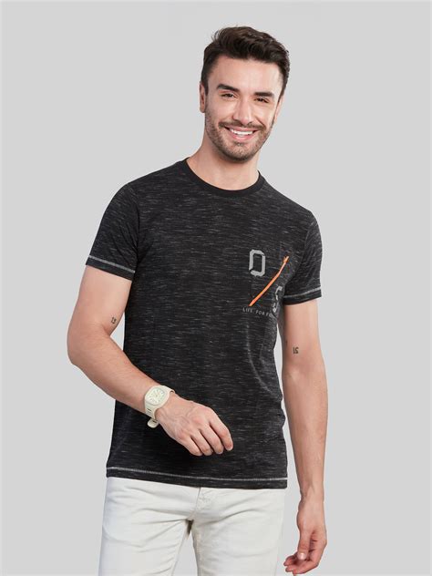Black Printed Round Neck T-Shirt– Be Positive