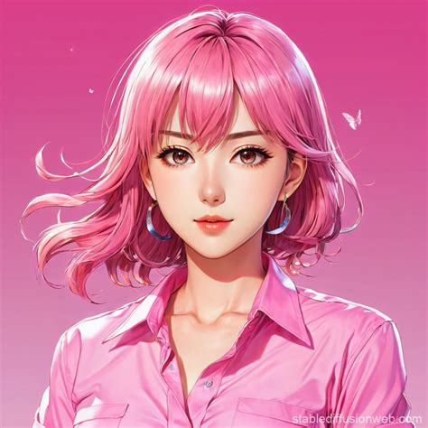 Women in Pink Shirts | Stable Diffusion Online