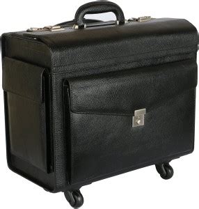 Leather Villa LV Pure Leather Pilot Laptop Cabin Size Trolley Medium ...