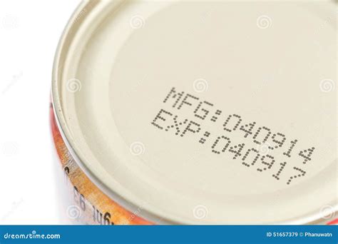 Macro Expiration Date on Canned Food Stock Image - Image of metallic, date: 51657379