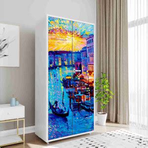 We Kreate 213 cm 3D Embossed Sea Bach Almirah wallpaper Self Adhesive ...