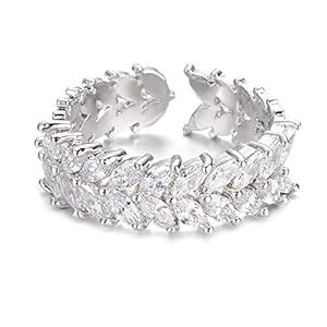 Buy Yves Renaud Two Row Marquise Cut Crystals Adjustable Ring. Best ...