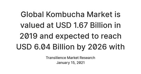 Global Kombucha Market is valued at USD 1.67 Billion in 2019 and ...