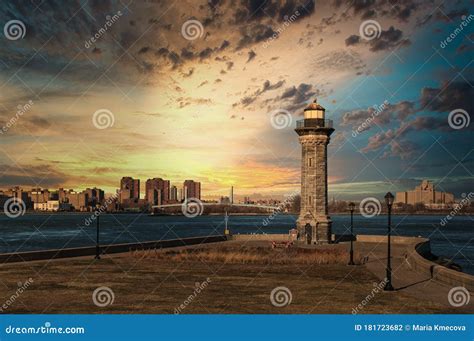 Blackwell Island Light on Roosevelt Island, NY Stock Photo - Image of ...