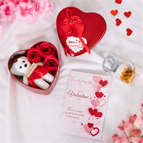 Heart Shape Box with Teddy and Red Rose Flowers, Assorted Greeting Car ...