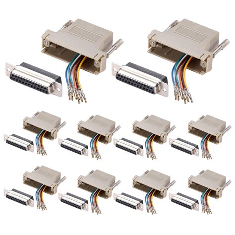 ANMBEST 10PCS DB25 Female Ethernet Adapter, 25 Pin Serial Port Female ...