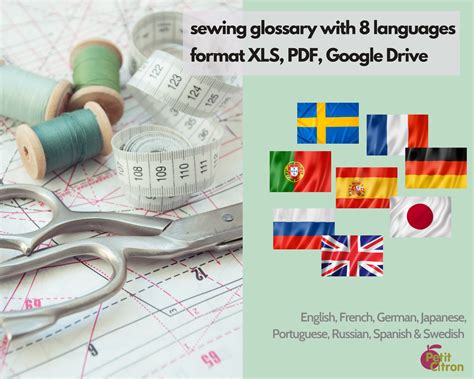 iThinksew - Patterns and More - Sewing glossary, 8 languages: German ...