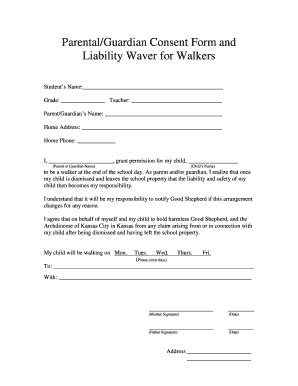 KS Good Shepherd School Parental/Guardian Consent Form And Liability ...