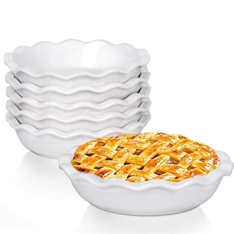 Ceramic Mini Pie Pans, 6.5 Inch Individual Small Pie Pans, 12 Oz Pie ...