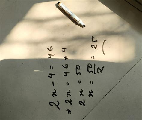 2x-4=46 transposition method - Brainly.in