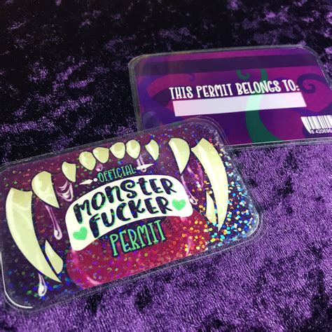 Monster Lover/ Fker Permit Laminated Holographic - Etsy Canada