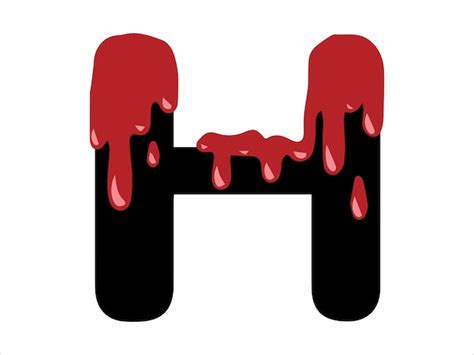 Alphabet letter h with blood illustration | Premium Vector