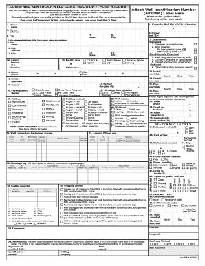 Fillable Online dep ky Combined Kentucky Well Construction / Plug ...