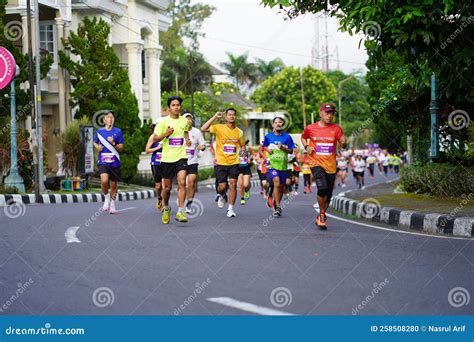 Marathon Race in Magelang Indonesia, People Set Foot on City Roads a ...