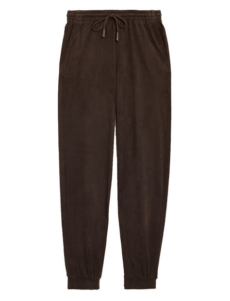 Buy Faux Suede Cuffed Ankle Grazer Joggers at Marks & Spencer