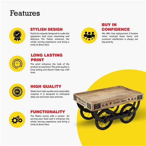 Buy EK DO DHAI Wooden Thela Serving Platter - 25x16x9.13cm from Ek Do ...