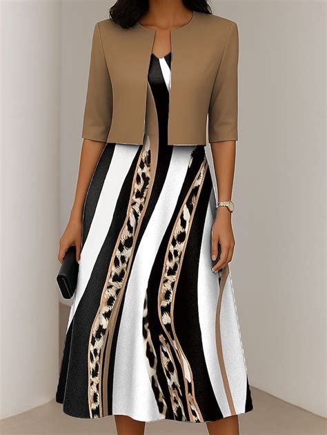Women's Dress Set A Line Dress Summer Dress Elegant Casual Graphic ...