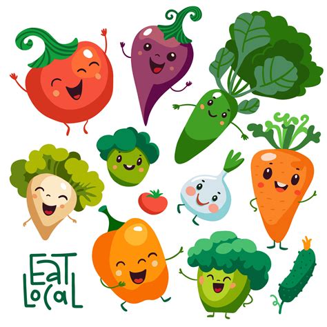 Vegetable Cartoon Faces at Benjamin Marcial blog