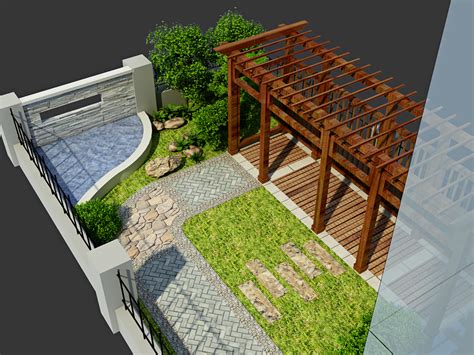 50平方英式庭院设计|空间|建筑设计|祥根 - 原创作品 - 站酷 (ZCOOL)