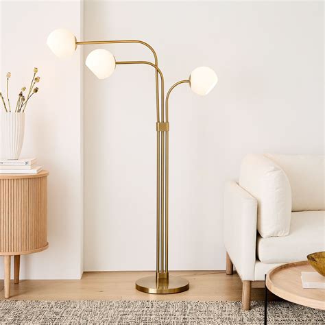 West Elm Staggered Glass 3-Light Adjustable Floor Lamp - AptDeco