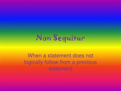 Image result for Example of Non Sequitur