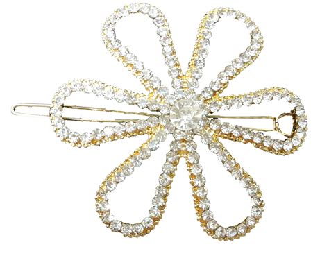 Buy Bigwave Artifical stone studded Juda Pin Hair Clip, Gold Online at ...