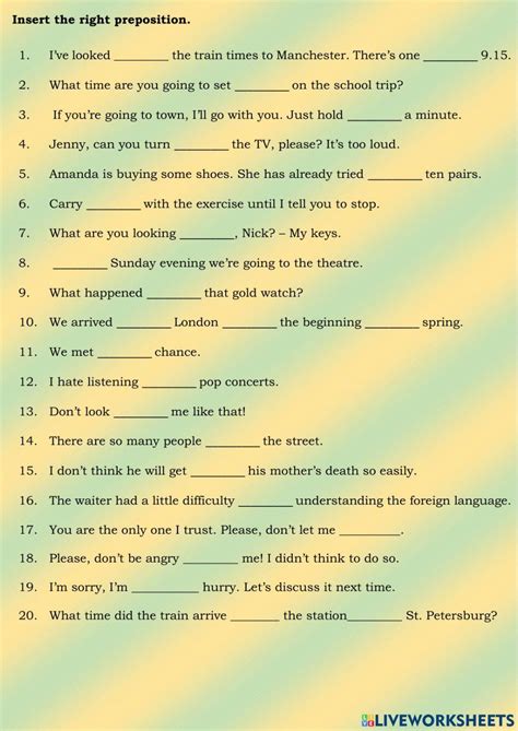 Image result for Practice Exercise Prepositions Modulo 7