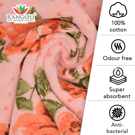 Blossom 450 GSM Cotton Bath Towel | 100% Cotton, Super Soft and Absorb ...