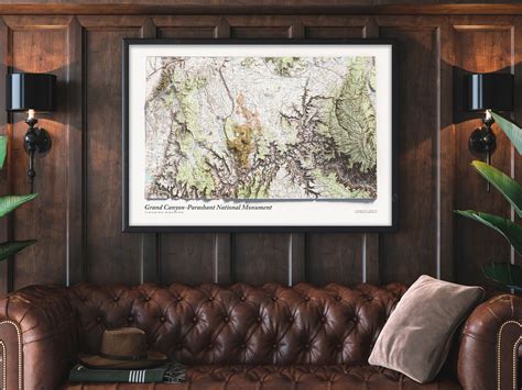 Grand Canyon Elevation Map with Shaded Relief – GeoJango Maps