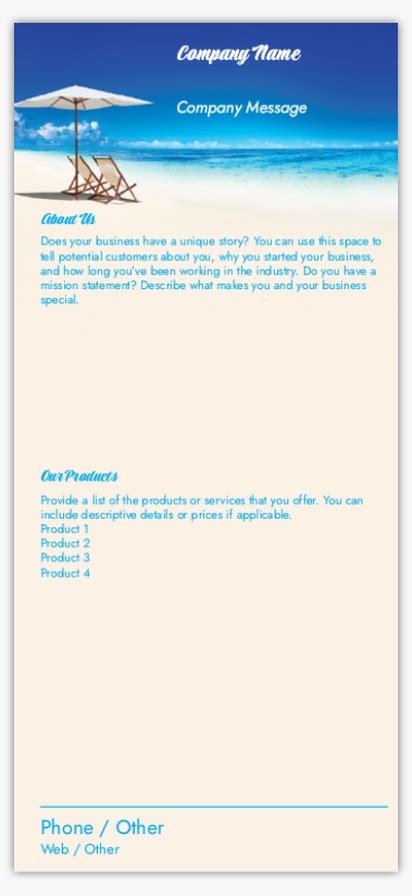 Accommodations Rate Cards Templates & Designs | Vistaprint