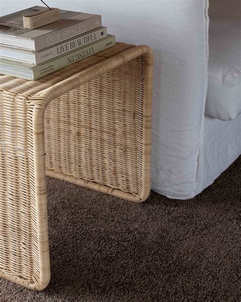 Rattan Bedside Table | Cane Side table | Bamboo table - Ishana – Akway