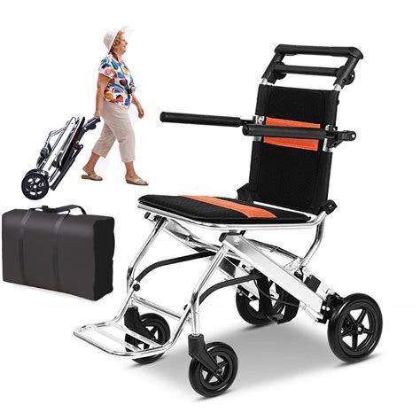 Buy Portable Folding Wheelchair, Travel Wheelchair with handbrake ...