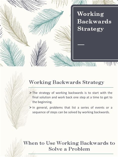 Image result for Work Backward Math Strategy