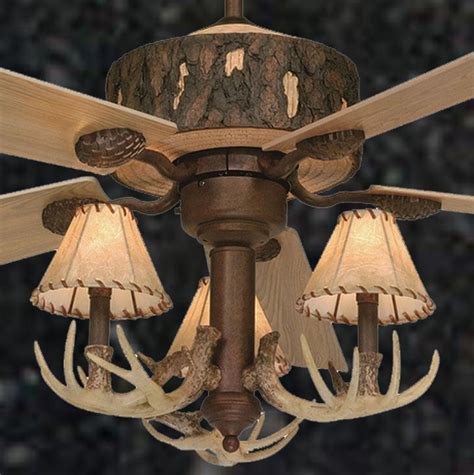 Standard Size Rustic Ceiling Fans | Rustic Faux 52 inch Antler Ceiling ...