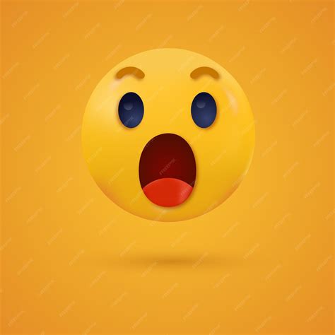 Emoji surpreso, uau, boca aberta emoticon chocado para reações nas redes sociais | Vetor Premium
