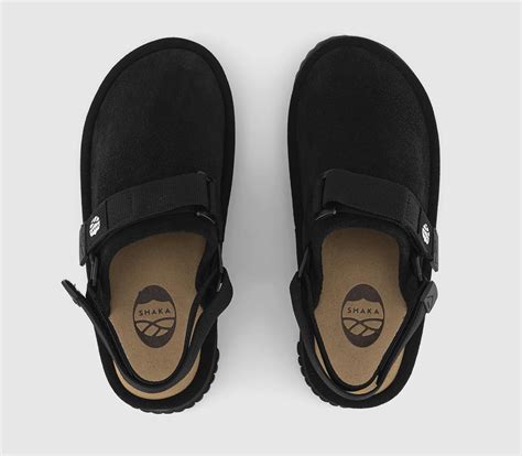 SHAKA Snug Hairy Suede Clogs Black - Flat Shoes for Women