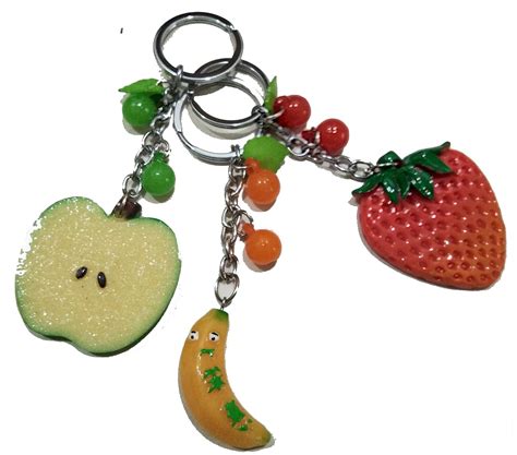 Umashankar Handicraft Charm Sweet Bag Plastic Mix Fruits Keychains ...