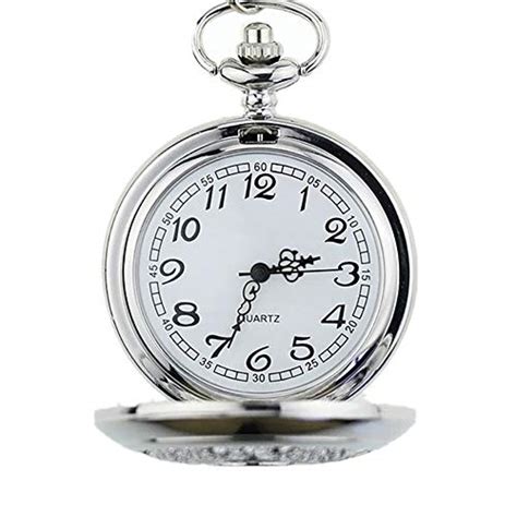 Buy Mens Pocket Watch with Chain, Classical Vintage Quartz Fob Pocket ...