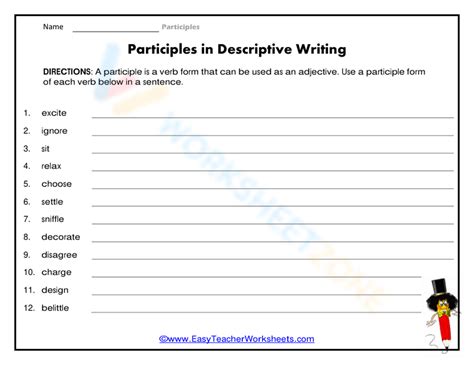 Descriptive Words Worksheet 的图像结果