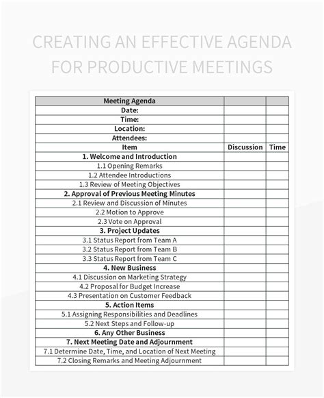 Free Productive Meetings Templates For Google Sheets And Microsoft Excel - Slidesdocs