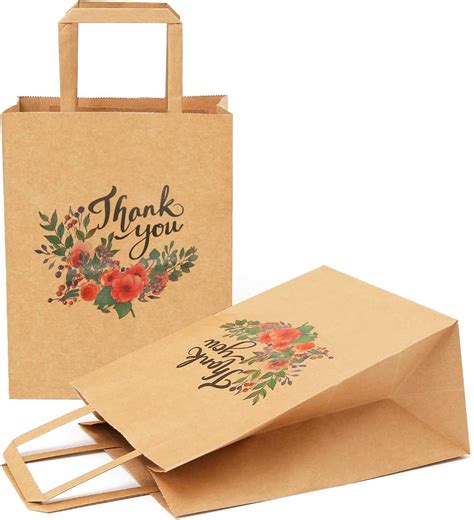 Cmecial 50Pcs 10x8x4.7 Thank You Gift Bags Bulk, Thank You India | Ubuy