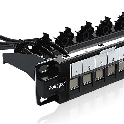 ZoeRax 24-Port Blank Keystone 1U Patch Panel, Heavy-Duty 19-inch ...
