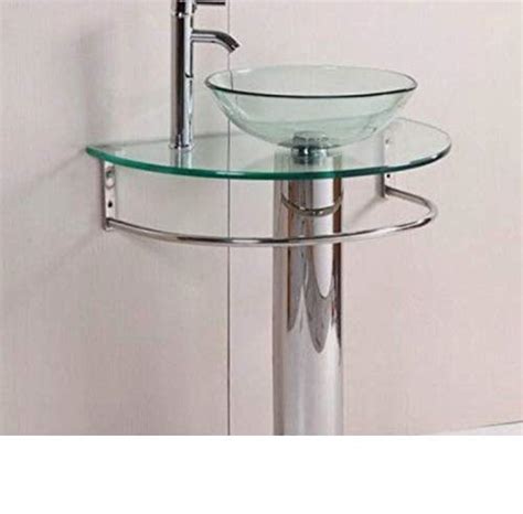 LAVABO Table Top Wash Basin with Bowl, Shelf and Stand, Transparent ...