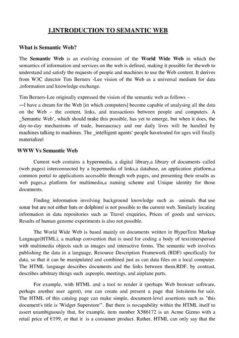 Semantic web Unit-I - 1 TO SEMANTIC WEB What is Semantic Web? The ...